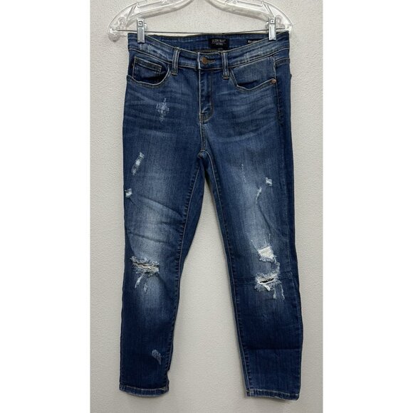 Judy Blue Relaxed Fit Jeans Capri JB8271DK Medium Wash Destroyed Women’s 9/29 - Picture 1 of 7